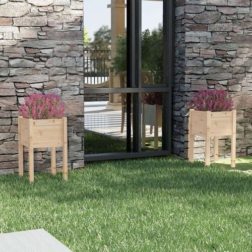 vidaXL vrtne sadilice 2 kom 40 x 40 x 70 cm od masivne borovine Cene