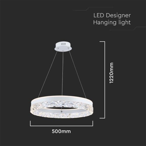  LED luster na sajli LED/25W/230V 3000K prečnik 50 cm bela Slike