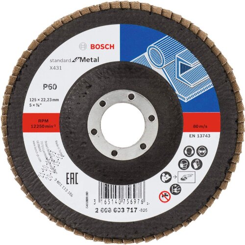 Bosch flap disk ravni X431 za metal standard 125mm Slike