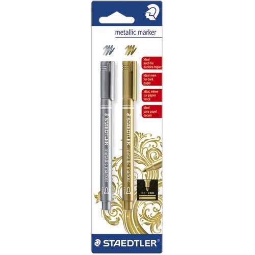 Marker nepermanentni 1-2mm metallic pen staedtler 8323-s bk2 sortirano blister Cene
