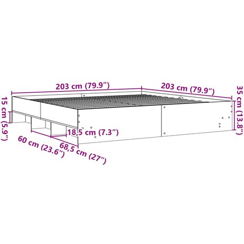  Okvir za krevet crni 200 x 200 cm konstruirano drvo Slike