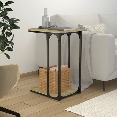 The Living Store Stranska mizica sonoma hrast 40x30x60 cm inženirski les - Stranska Mizica, (21420564) Slike