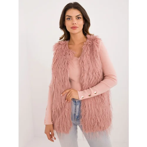 Fashion Hunters Dark pink fur vest with lining