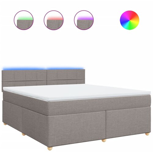 vidaXL Box spring postelja z vzmetnico taupe 180x200 cm blago, (21307286) Cene