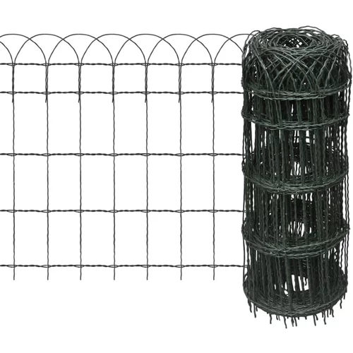 vidaXL Vrtna mejna ograja železo s prašnim premazom 25x0,65 m