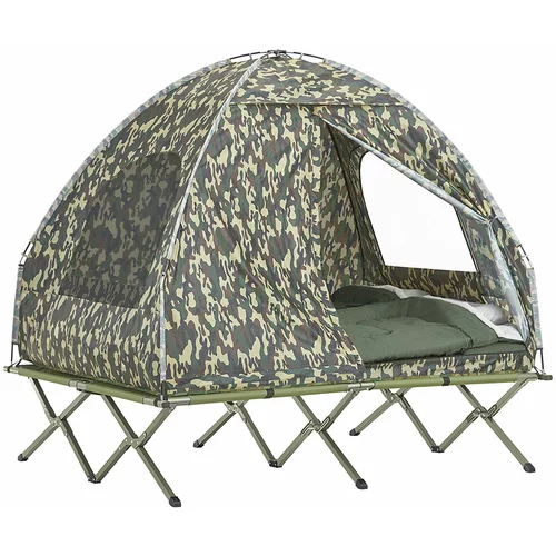 SoBuy 2-osebni zložljivi šotor za kampiranje s spalno vrečo v kamuflažni barvi oblačil, (21123379)