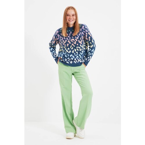 Trendyol Indigo Crew Collar Knitwear Sweater Cene