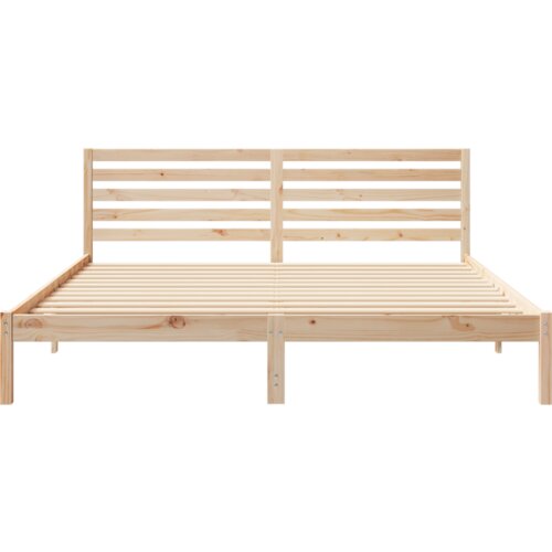 VidaXL krevetna konstrukcija Smeđa 180 x 200 cm Čvrsta borova drva Slike