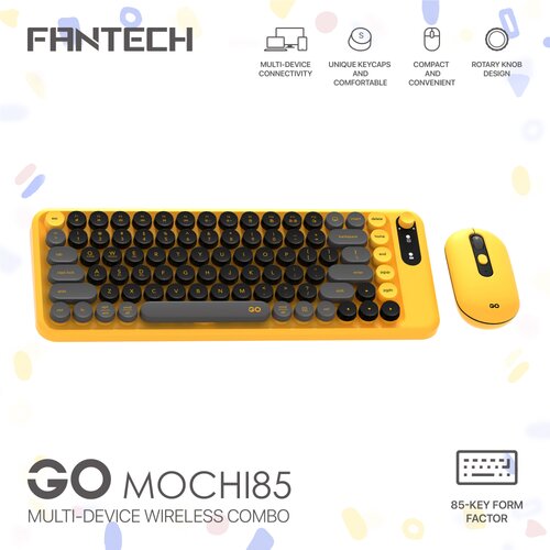 Fantech Combo miš tastatura wireless WK-898 GO mochi85 žuta Cene