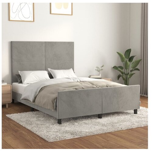  Za krevet s uzglavljem svjetlosivi 140x200 cm baršunasti Cene