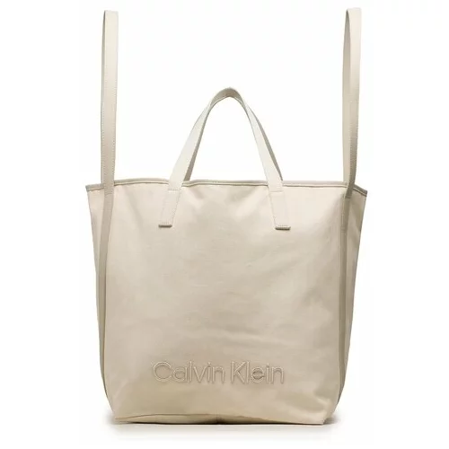 Calvin Klein Ročna torba Ck Summer Shopper Lg Refib K60K610432 Bež