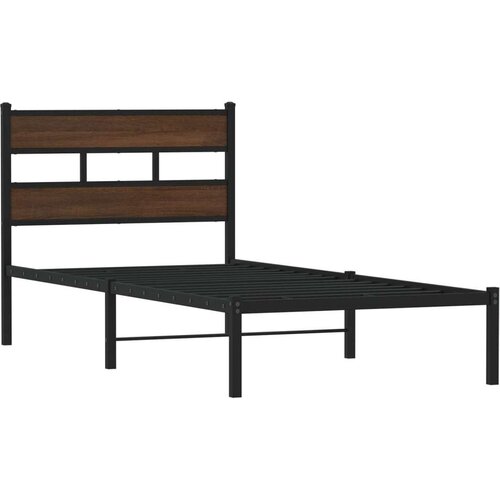 VidaXL Okvir kreveta bez madraca s uzglavljem boja hrasta 90x200 cm Slike