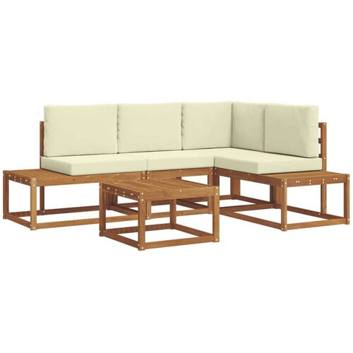  Set vanjskih sofa s jastukom 5 Komad Prirodna i krem Slike