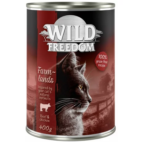 Wild Freedom Ekonomično pakiranje: Adult 24 x 400 g - NOVO Farmlands - govedina i piletina