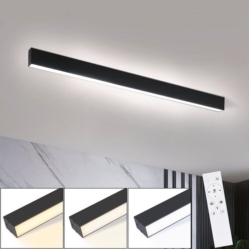 Nettlife LED stropna svetilka za dnevno sobo - 25W črna svetilka dolga 80cm zatemnljiva svetilka z daljinskim upravljalnikom moderna, (22110694) Cene