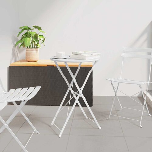 Bistro Stol Bijelo &Oslash; 50 x 71 cm Čelik s prahom Cijene