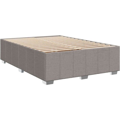VidaXL Krevet s oprugama i madracem smeđesivi 140x200 cm tkanina Slike