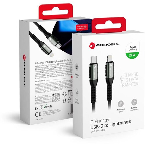 forcell f-energy C259 kabal (kabl) type c na lightning pd 3A 27W cafule 3 m crni Cene