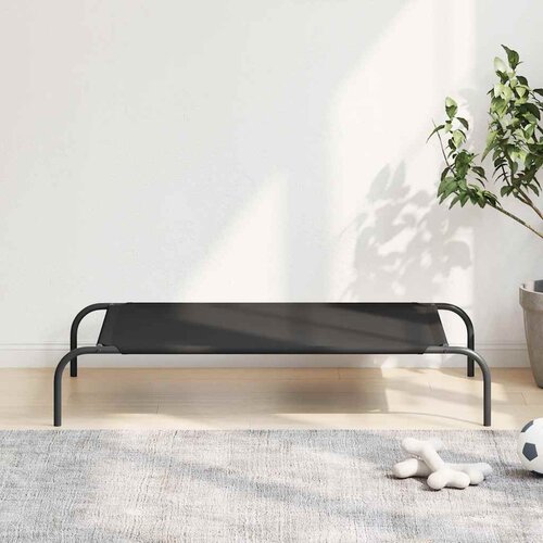  Povi&amp;scaron;eni krevet za pse crni 110x65x20 cm Oxford tkanina i čelik Slike