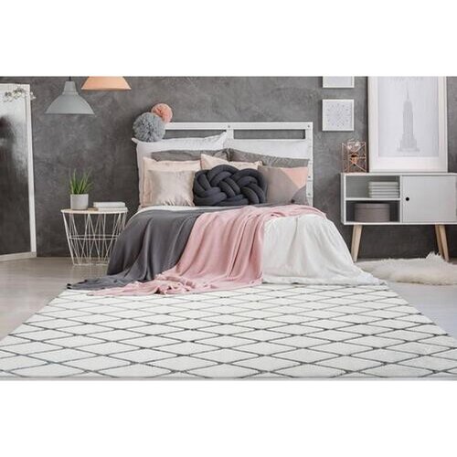 Kayoom PREPROGA Z VISOKIM FLOROM 80/150 cm antracit, bela Slike
