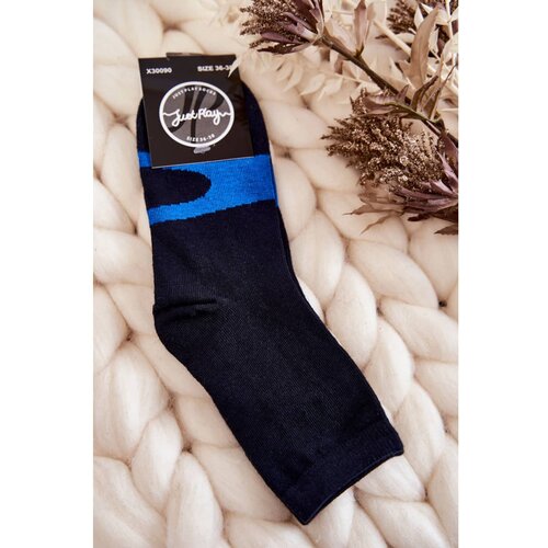 Kesi Women's Cotton Socks Blue Pattern Navy Blue Slike