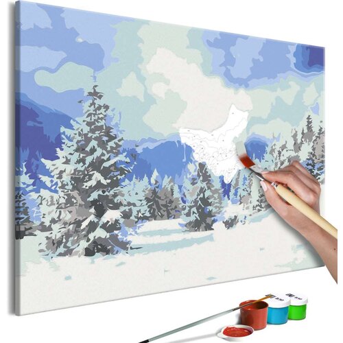 Slika za samostalno slikanje - Snow Christmas Trees 60x40 Slike