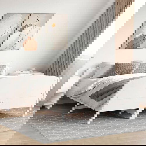 Furnova Posteljni okvir brez vzmetnice bel 120x200 cm trdna borovina, (21934172) Slike