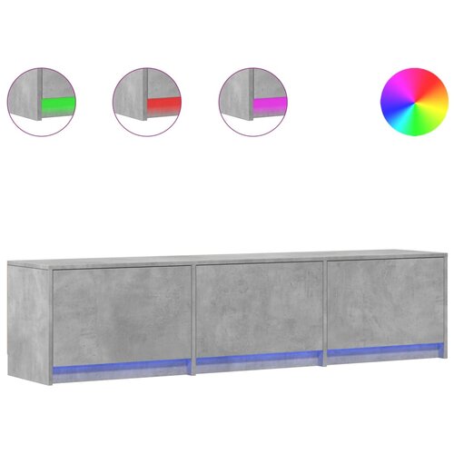 Maison Chic TV omarica - TV stojalo - Televizijska omarica z LED betonsko siva 165x34x40 cm inženirski les, (21701881) Cene