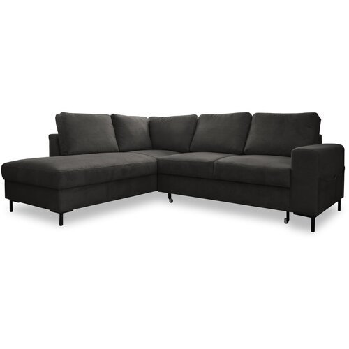 Miuform Tamno siva sklopiva kutna garnitura od samta (s lijevim kutom) Lofty Lilly &amp;ndash; Slike
