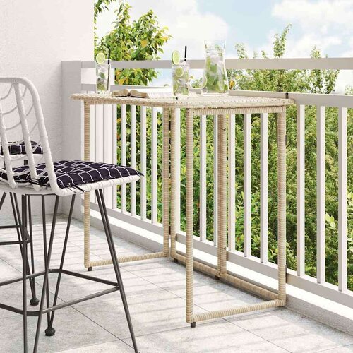 VidaXL sklopivi vrtni stol bež 90x51x75 cm poliratan Slike