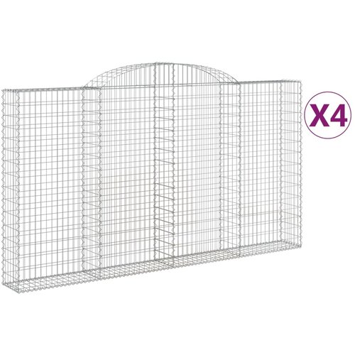  Lučne gabionske ko&amp;scaron;are 4 kom 300x30x160/180cm pocinčano željezo Slike