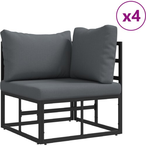 VidaXL Vrtna sedežna garnitura 12 pcs Črna 423 x 211.5 x 71 cm Slike