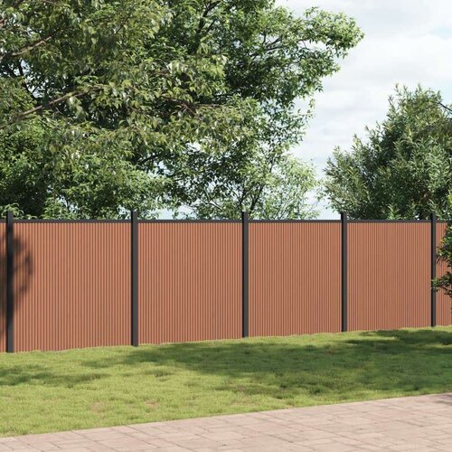 VidaXL Panel za ogradu smeđi 1564 x 186 cm WPC Slike