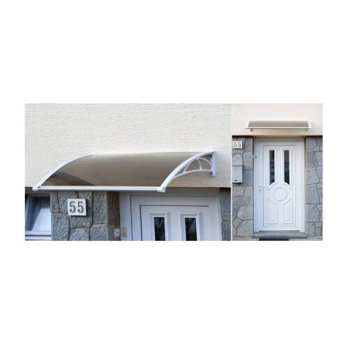  nadstre&amp;scaron;nica za vrata 82x120cm bela baza ploča bronza 6mm Slike