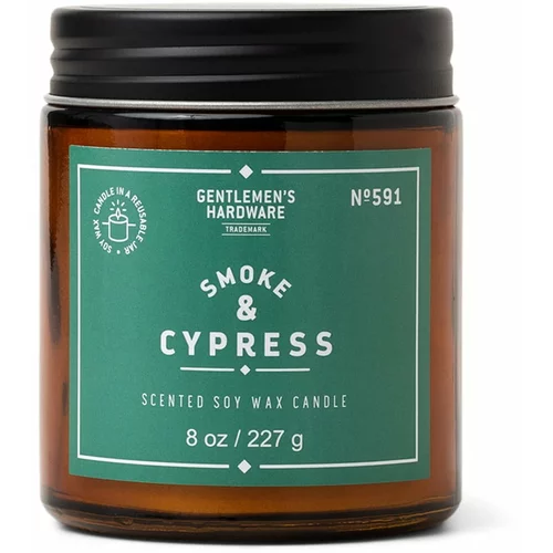 Gentlemen's Hardware Mirisna svijeća od sojinog voska vrijeme gorenja 48 h Smoke & Cypress –