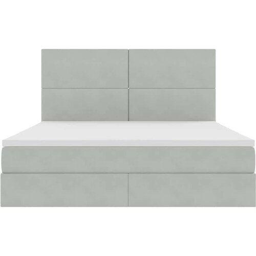 VidaXL Krevet S LED lampica Svijetlo siva 180 x 200 cm Bar&amp;scaron;un Slike
