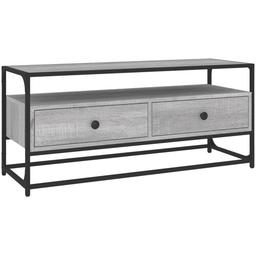 Maison Chic TV omarica - TV enota - Televizijska omarica siva sonoma 100x35x45 cm inženirski les, (21700897) Slike