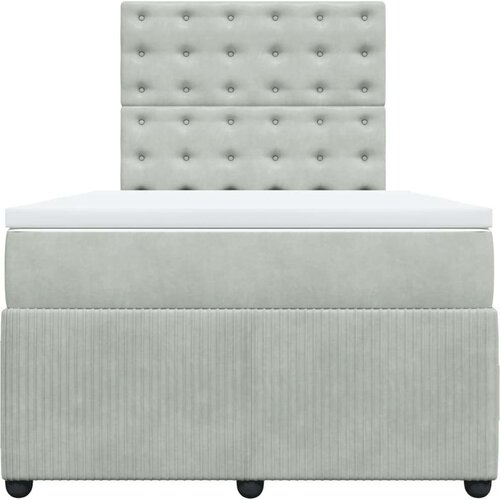VidaXL Box spring krevet s madracem svjetlosivi 120x200 cm bar&amp;scaron;unasti Slike