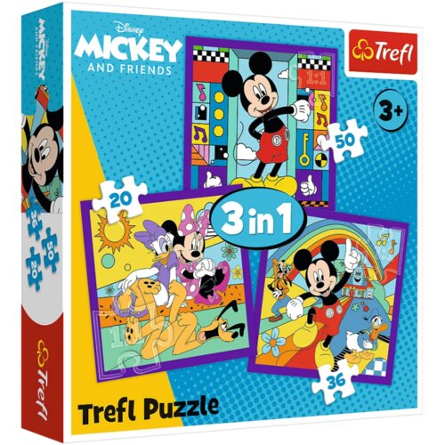  3 u 1 (20, 36, 50 dijelova) &amp;ndash; Mickey Mouse i njegova vesela ekipa &amp;ndash; Mickey Mouse i prijatelji &amp;ndash; Trefl 34894 Slike