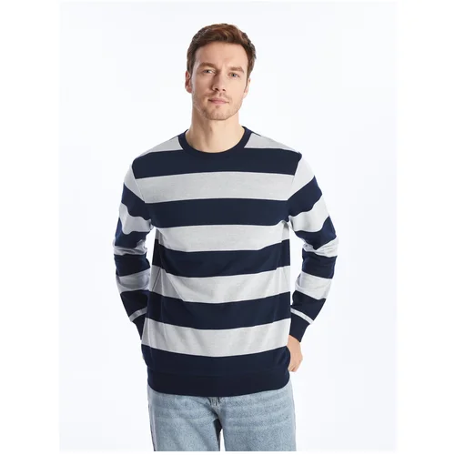 LC Waikiki Men's Crew Neck Long Sleeve Striped Sweatshirt