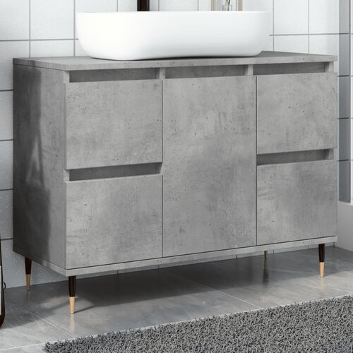 vidaXL Kopalniška omarica betonsko siva 80x33x60 cm inženirski les Cene
