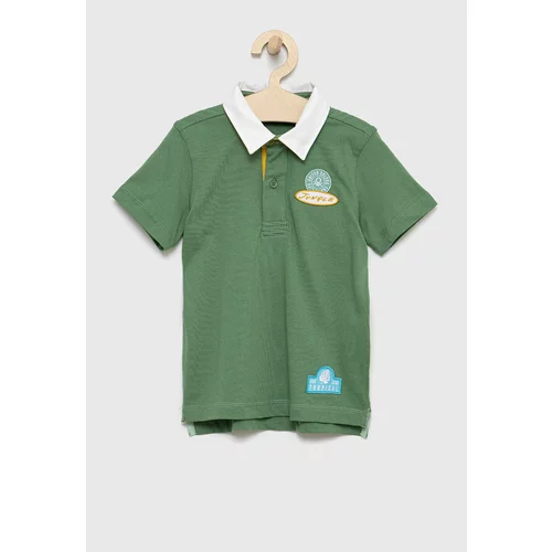 United Colors Of Benetton Pamučna polo majica boja: zelena, s aplikacijom