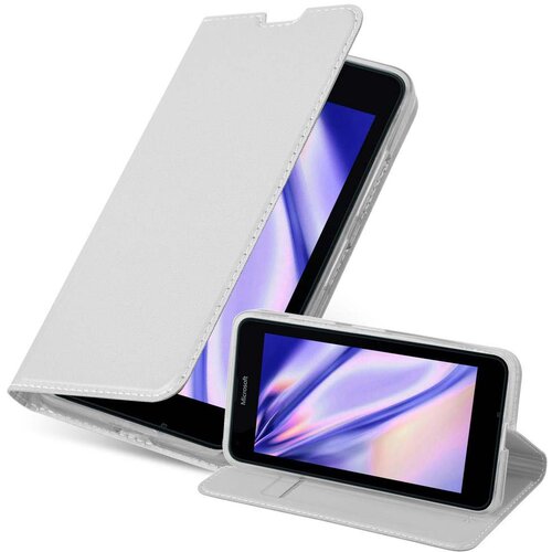 Cadorabo Ohi&scaron;je, združljivo z Nokia Lumia 640 v klasično srebrno - Za&scaron;čitni ovitek z magnetnim zapiranjem, stoječo funkcijo in režo za kartice, (20561270) Cene