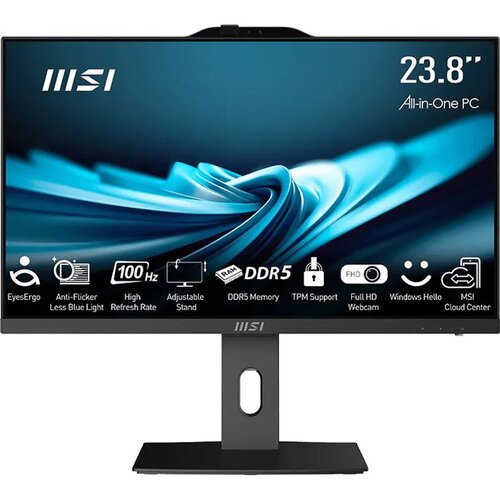 MSI PRO AP242P 14M All-in-One računalo Core i3 8 GB RAM 512 GB SSD 23,8" FHD Windows 11 Pro crni Cijene