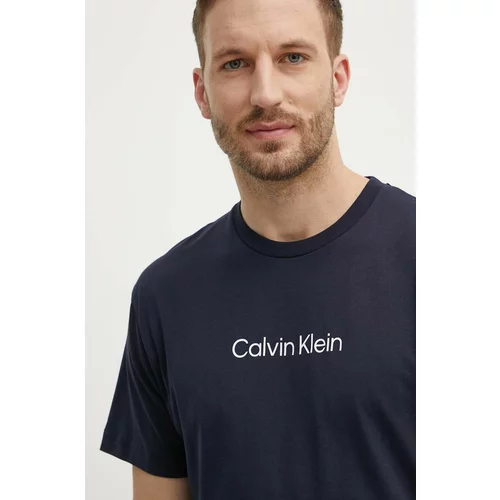 Calvin Klein Pamučna majica za muškarce, boja: tamno plava, s uzorkom