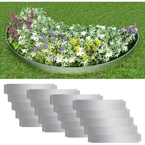 VidaXL Ograja za trato 20 kosov pocinkano jeklo 100x20 cm Slike
