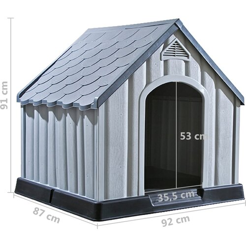  Kućica za pse siva 92 x 87 x 91 cm plastična Slike