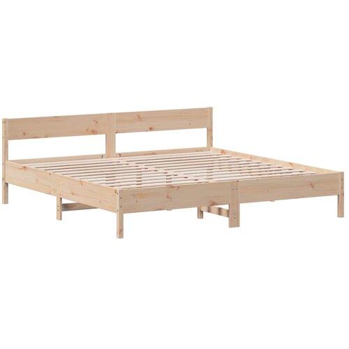 vidaXL Posteljni okvir z vzglavjem 200x200 cm trdna borovina, (21081641) Cene