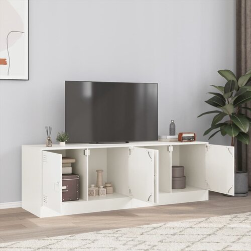 vidaXL TV omarica 2 kosa bela 67x39x44 cm jeklo Cene