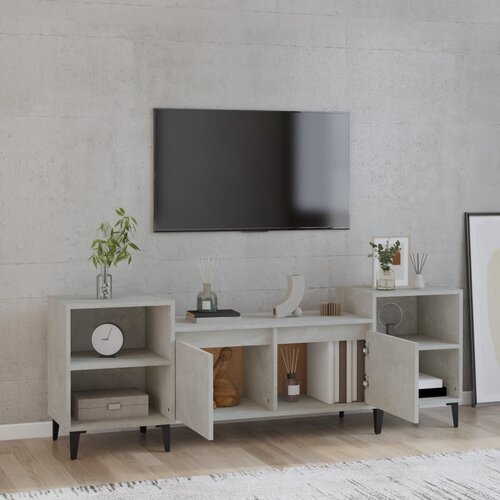  TV ormarić boja betona 160x35x55 cm od konstruiranog drva Siva Slike